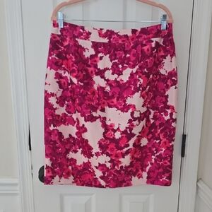Kate Spade Pink Floral Pencil Skirt Knee-Length
